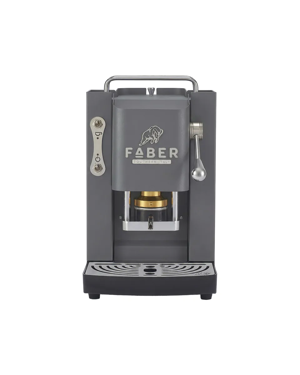 faber-pro-deluxe-3-0-macchina-per-caff-a-cialde-ese-daytona-grey-cromo-98-brass- image 1