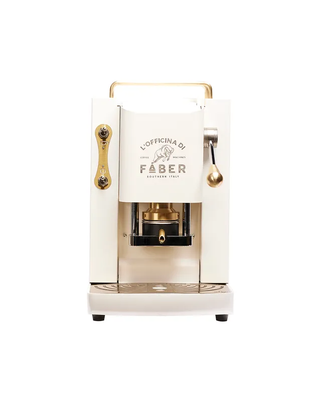 faber-pro-deluxe-2-0-macchina-caff-a-cialde-ese-bianco-puro-ottone image 1