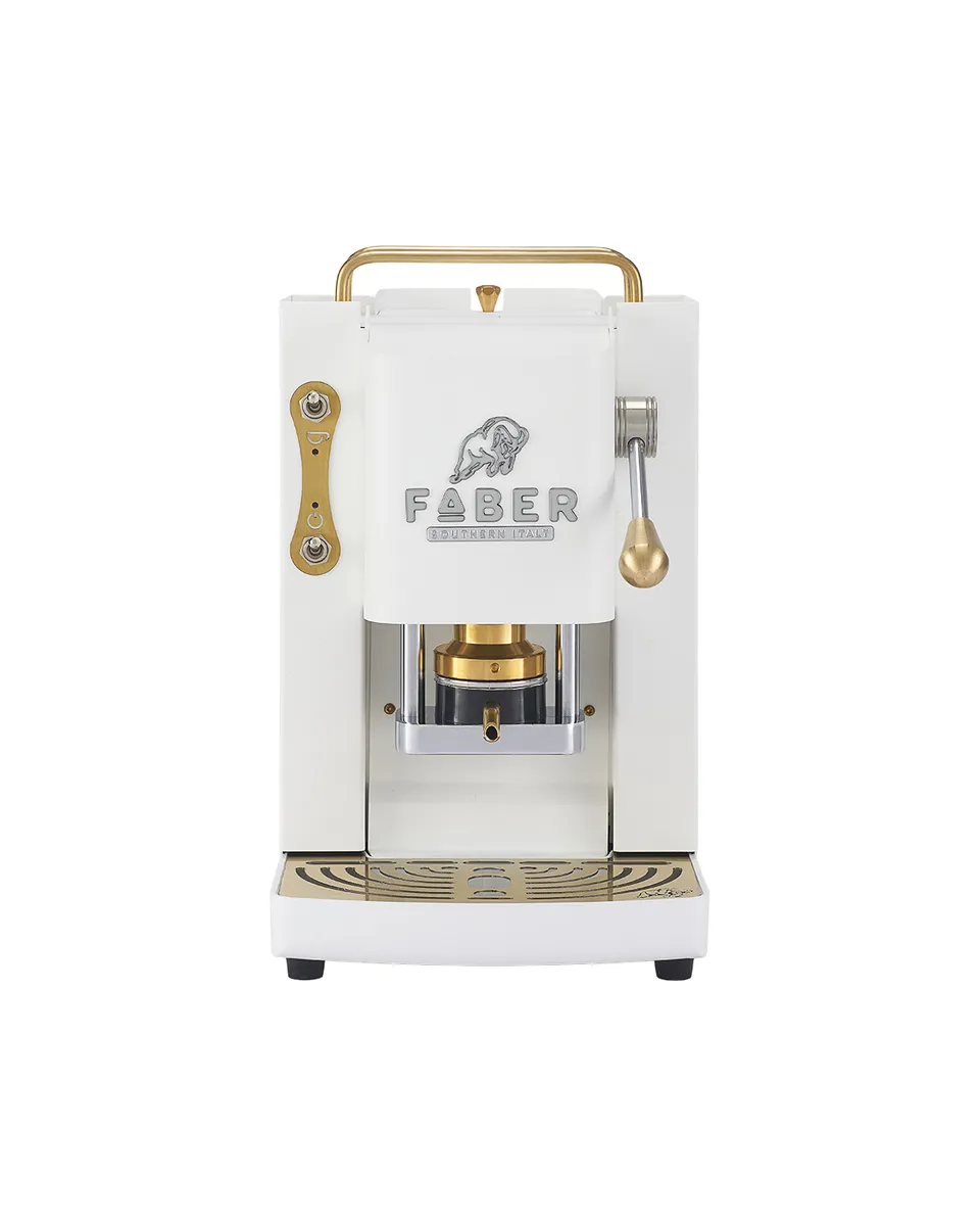 faber-pro-deluxe-3-0-macchina-caff-cialde-ese-pure-white-ottone-90 image 1