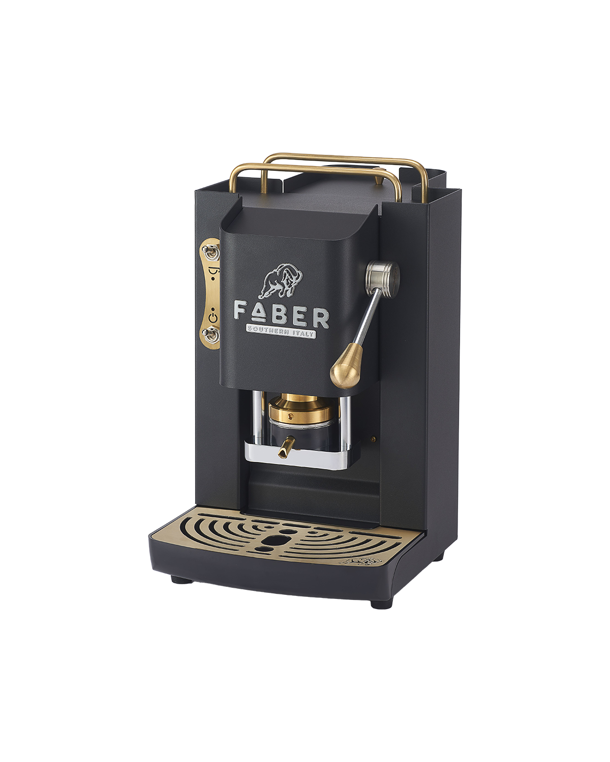 faber-pro-deluxe-3-0-macchina-cialde-ese-nero-opaco-ottone-95 image 2