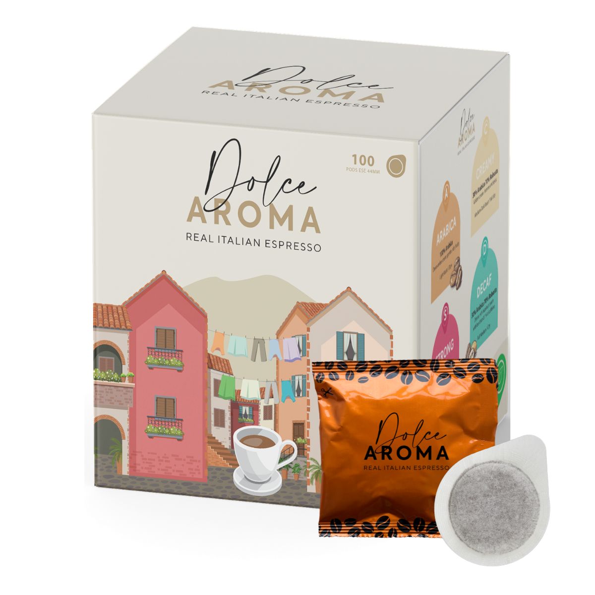 aroma-dolce-aroma-arabica-cialde-ese-44-mm-box-da-100 image 1