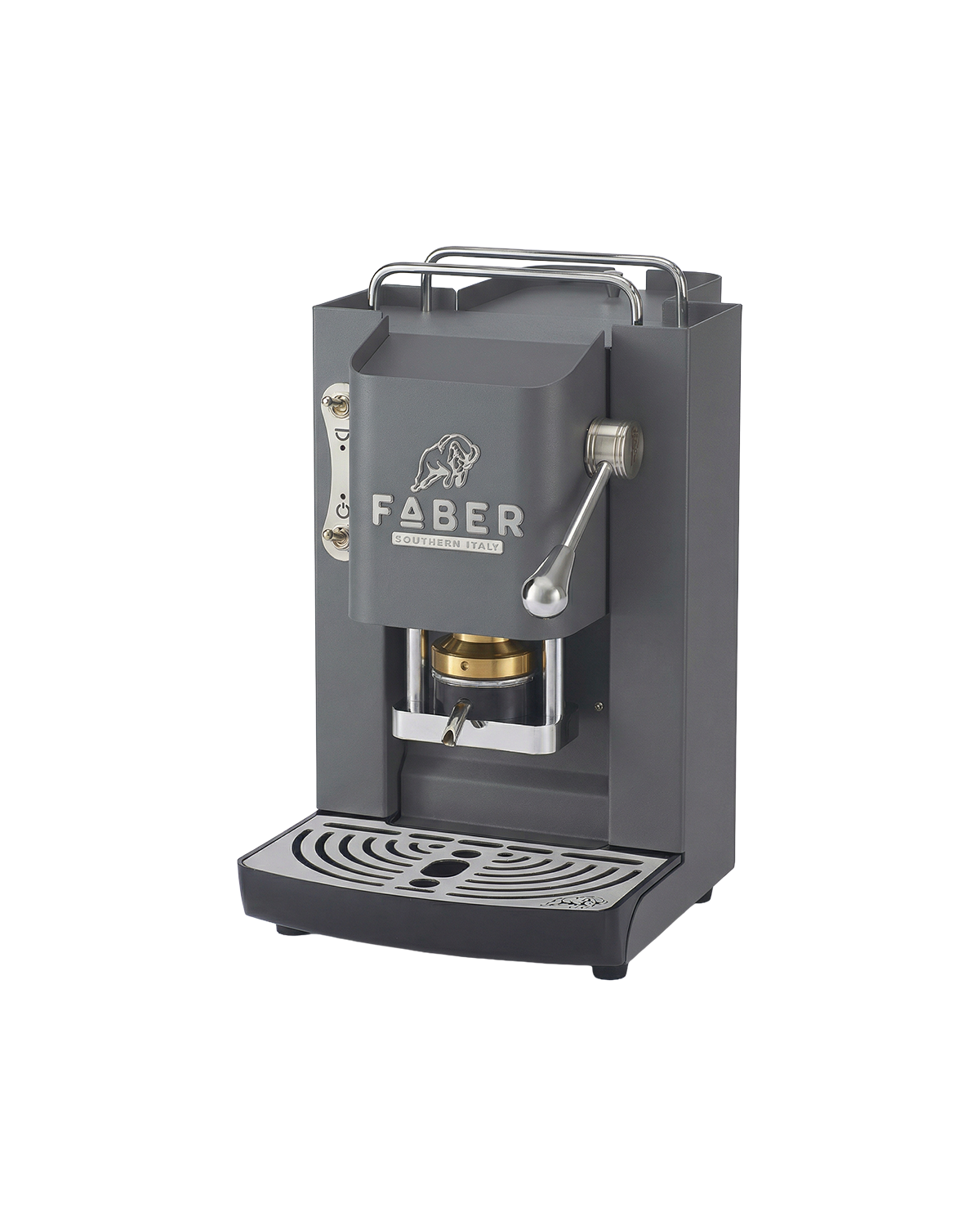faber-pro-deluxe-3-0-macchina-per-caff-a-cialde-ese-daytona-grey-cromo-98-brass- image 2