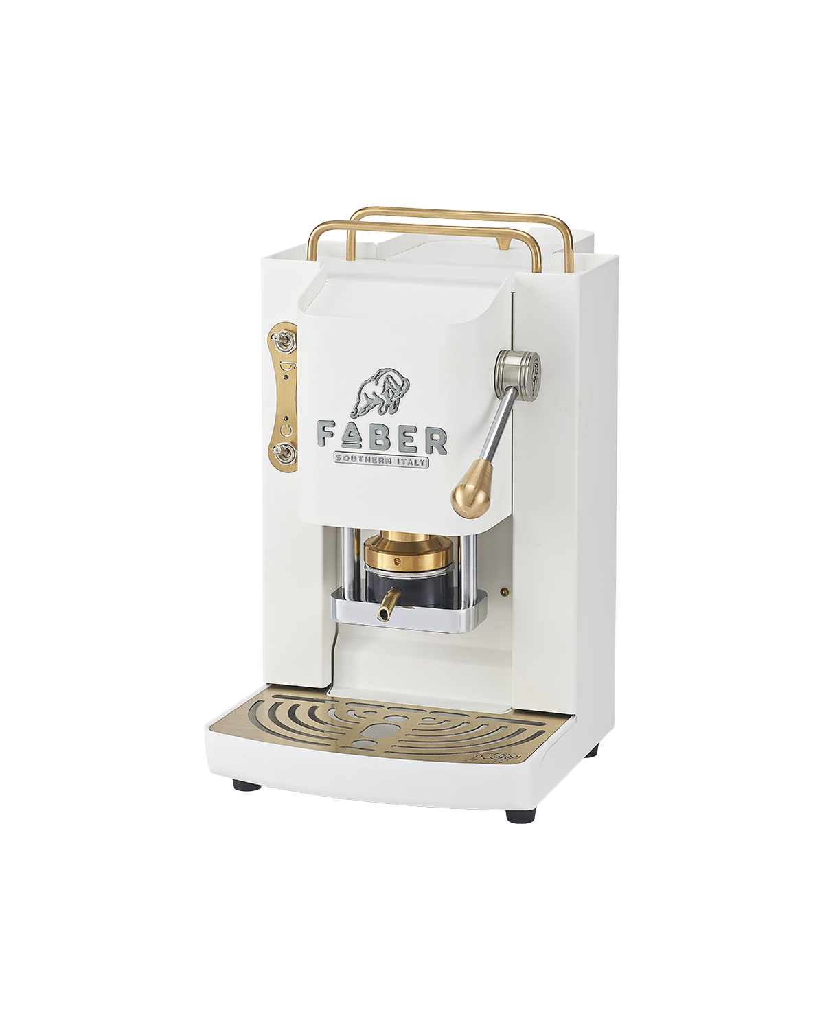 faber-pro-deluxe-3-0-macchina-caff-cialde-ese-pure-white-ottone-90 image 2