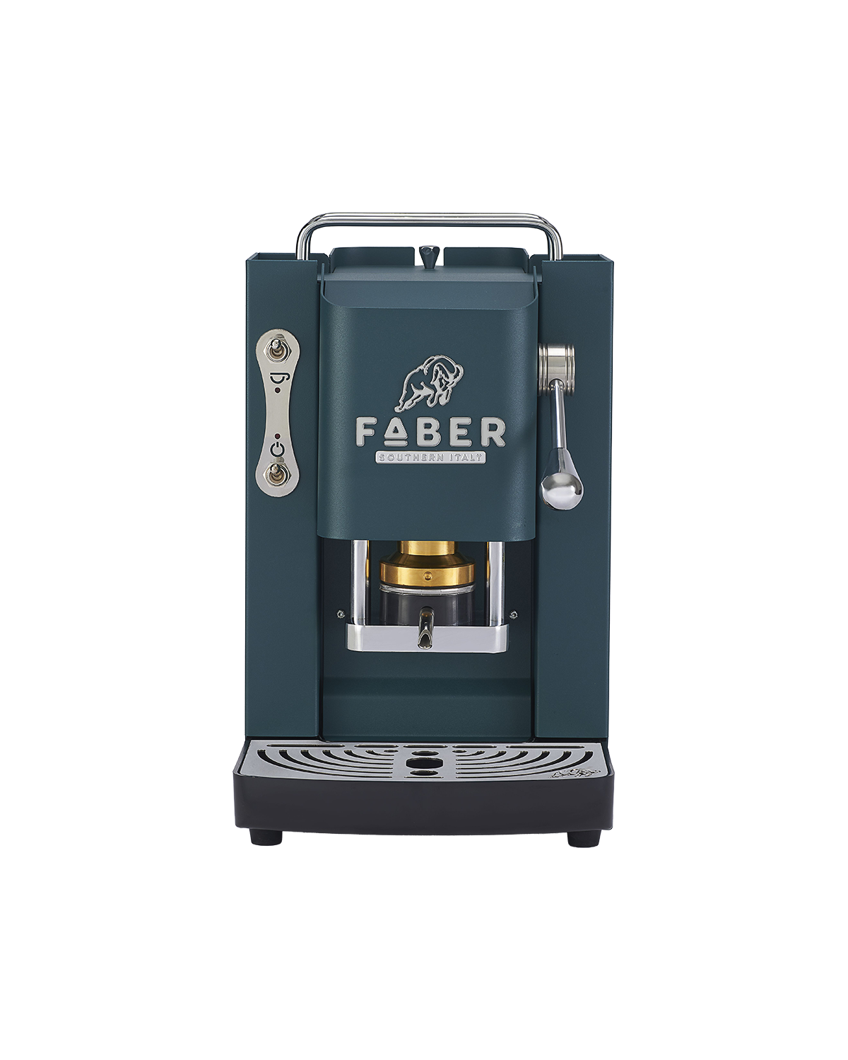 faber-pro-deluxe-3-0-macchina-cialde-ese-british-green-cromo-thermoblock-ottone- image 1