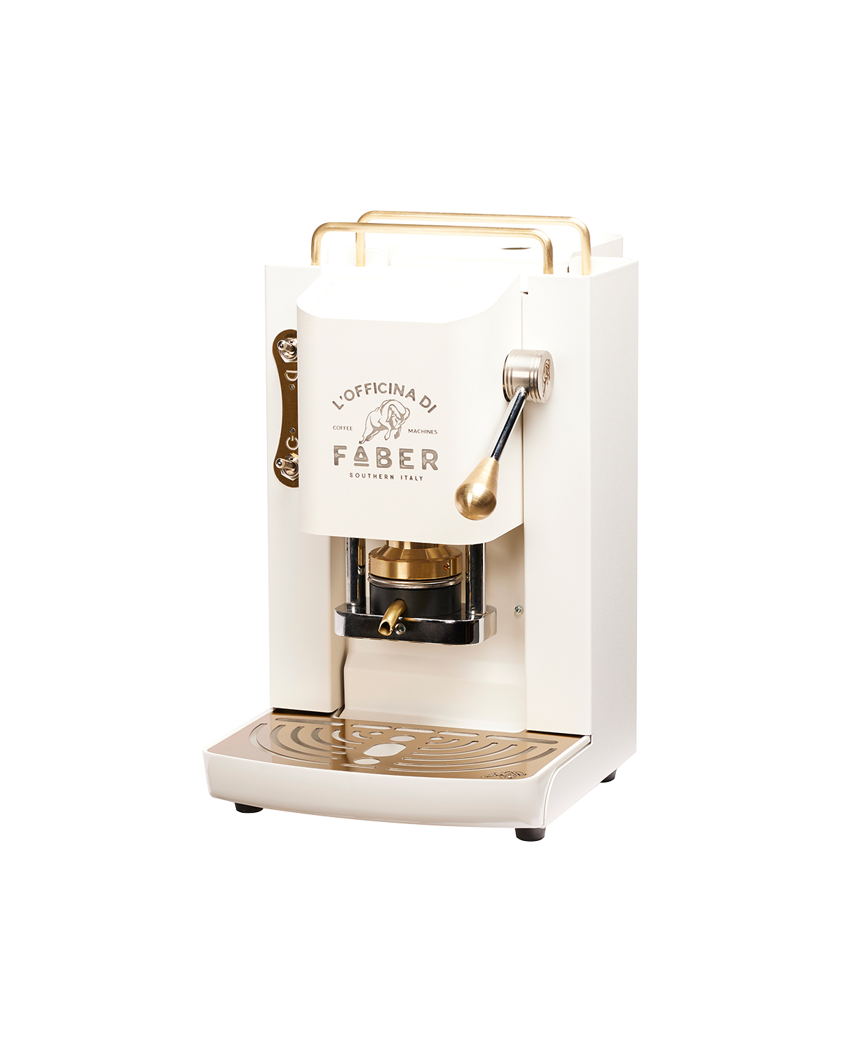 faber-pro-deluxe-2-0-macchina-caff-cialde-ese-pure-white-brass image 2