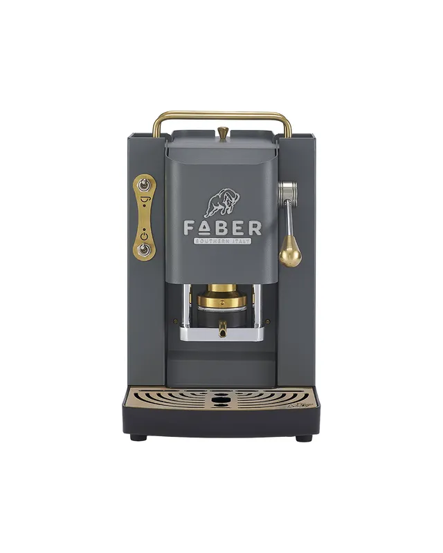 faber-pro-deluxe-3-0-macchina-caff-a-cialde-daytona-grey-ottone image 1