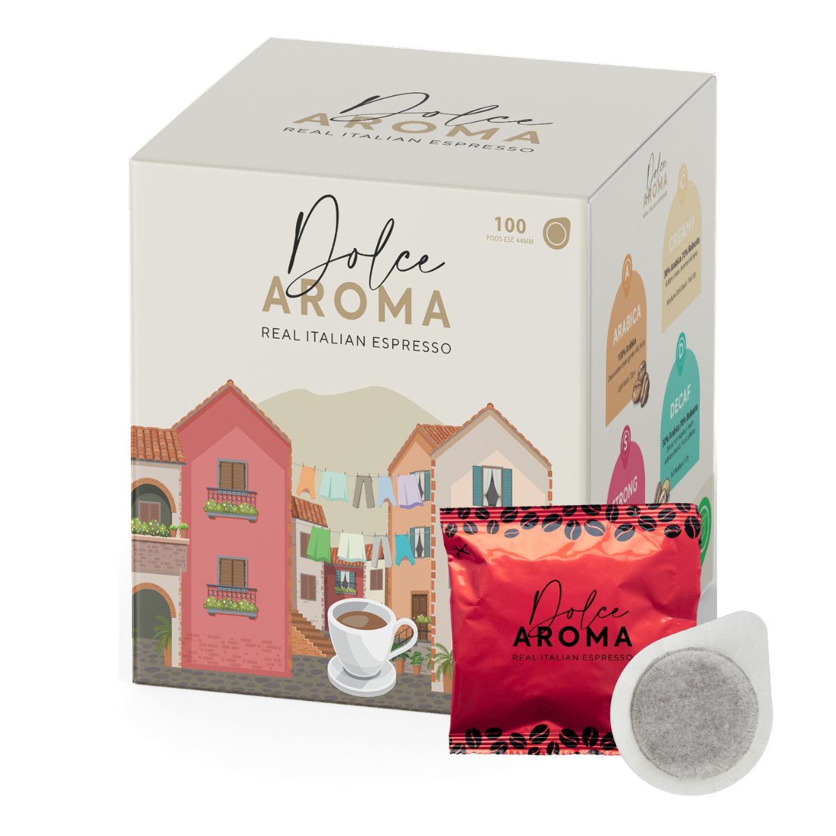 aroma-dolce-aroma-strong-cialde-caff-100-robusta-box-100 image 1