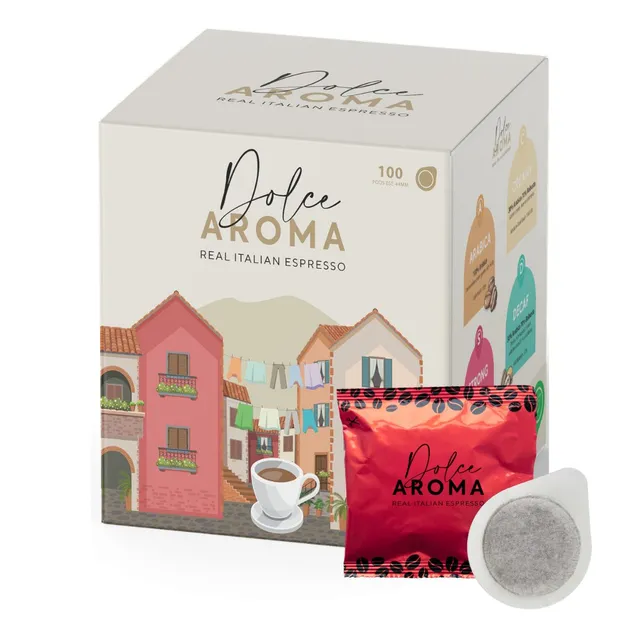 aroma-dolce-aroma-strong-cialde-caff-100-robusta-box-100 image 1